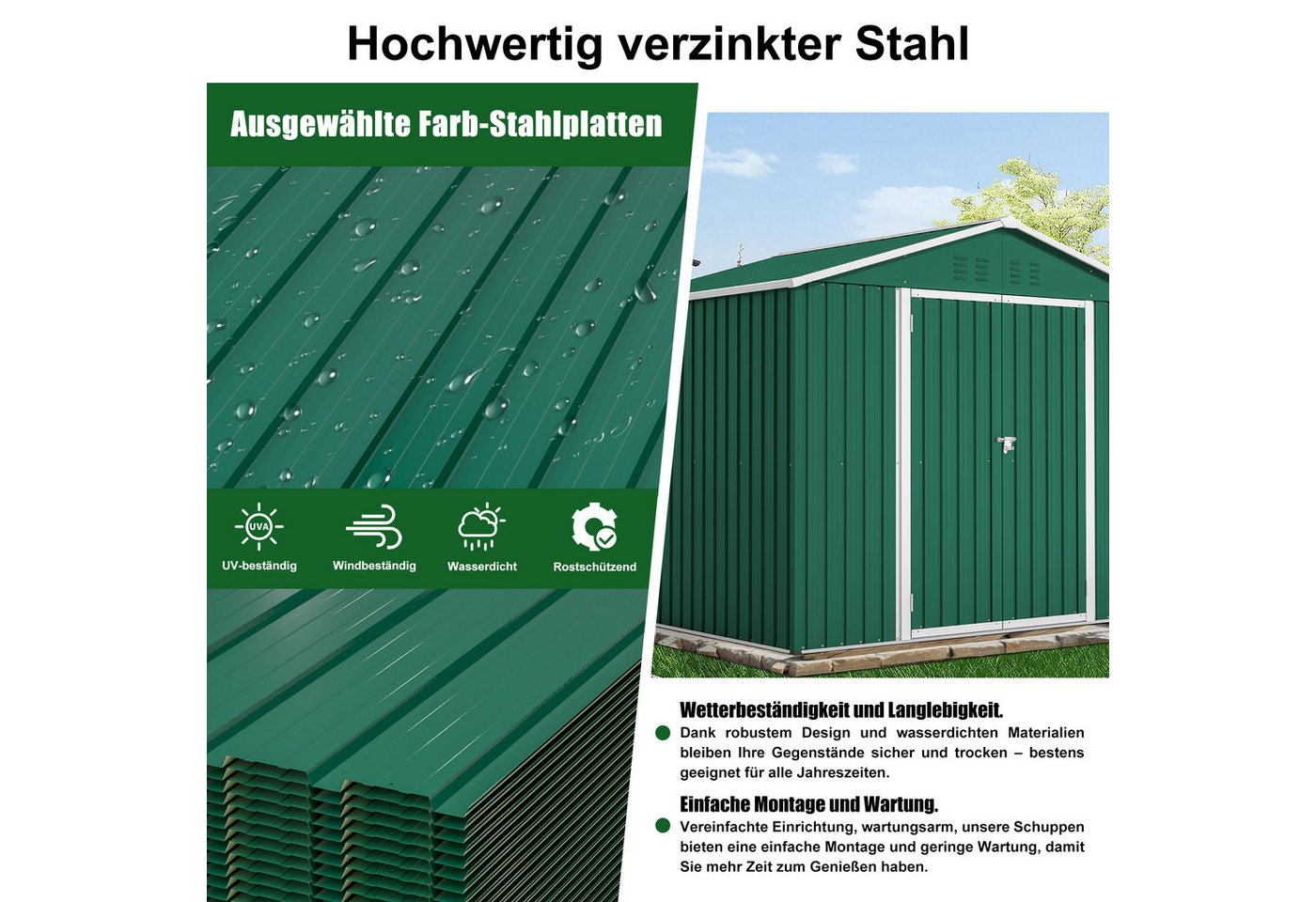 Thanaddo Trapezblech Trapezförmige, verzinkte Metalldachplatten (mit Schrauben) – Bild 3 von 5