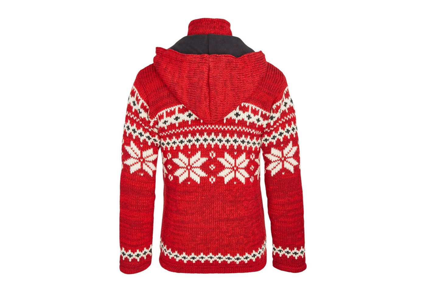 THC Natural Line Strickjacke THC Schafwollstrickjacke Norweger rot 601 (1 Stück, 1-tlg., 1 Stück) Strickjacke mit abnehmbarer Kapuze – Bild 3 von 5
