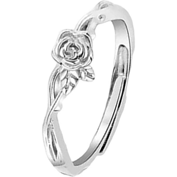 The Beauty House Fingerring silberfarbiger Ring mit Rose