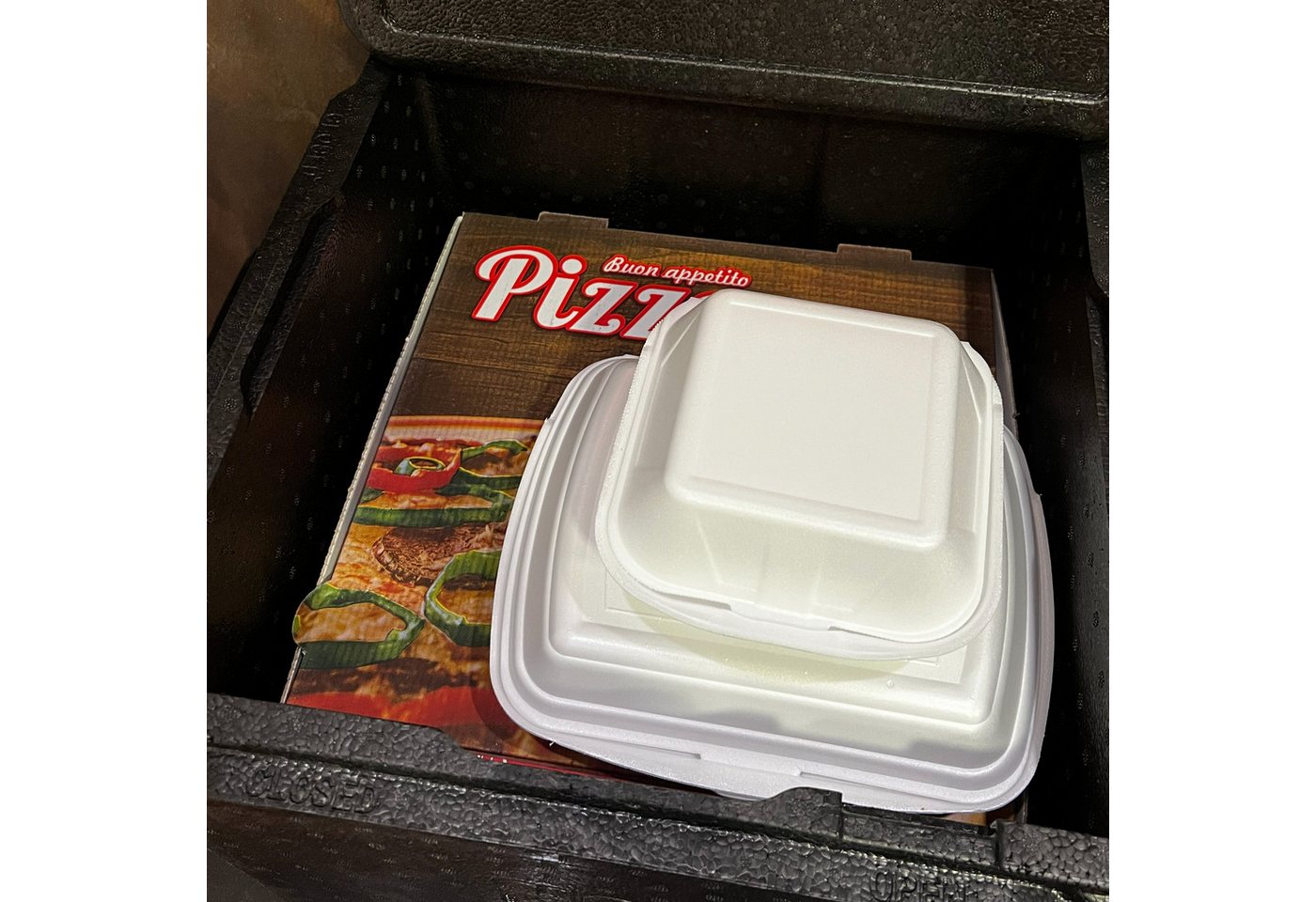 THE BOX Kühlbox Thermobox Pizza groß EPP mit Deckel schwarz 32 l - 1 Stück, 32 l – Bild 5 von 5