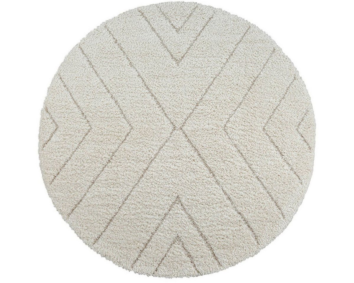 the carpet Teppich Bahar Shaggy, rund, Höhe: 30 mm, Shaggy eleganter Wohnzimmer Teppich Hochflor – Bild 2 von 4
