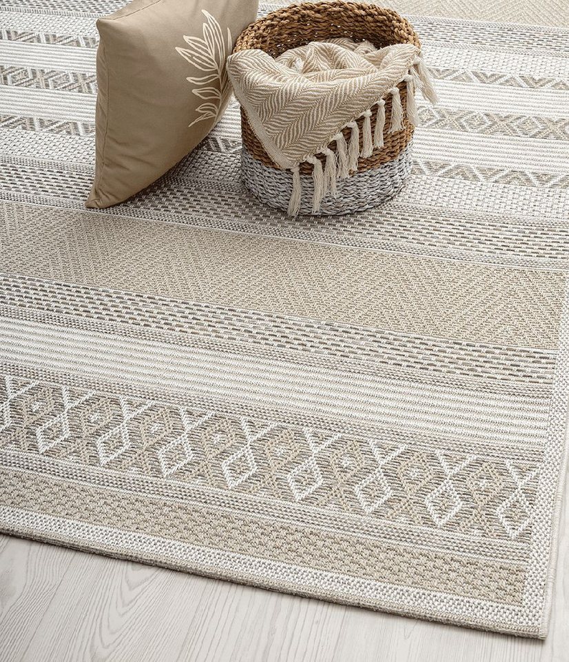 the carpet Teppich Calgary round, rund, Höhe: 1 mm, moderner robuster In und Outdoor Teppich – Bild 4 von 4