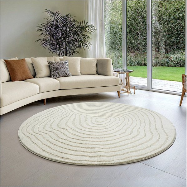 the carpet Teppich Everest, rund, Höhe: 14 mm, moderner Wohnzimmer Teppich hohe Flordichte