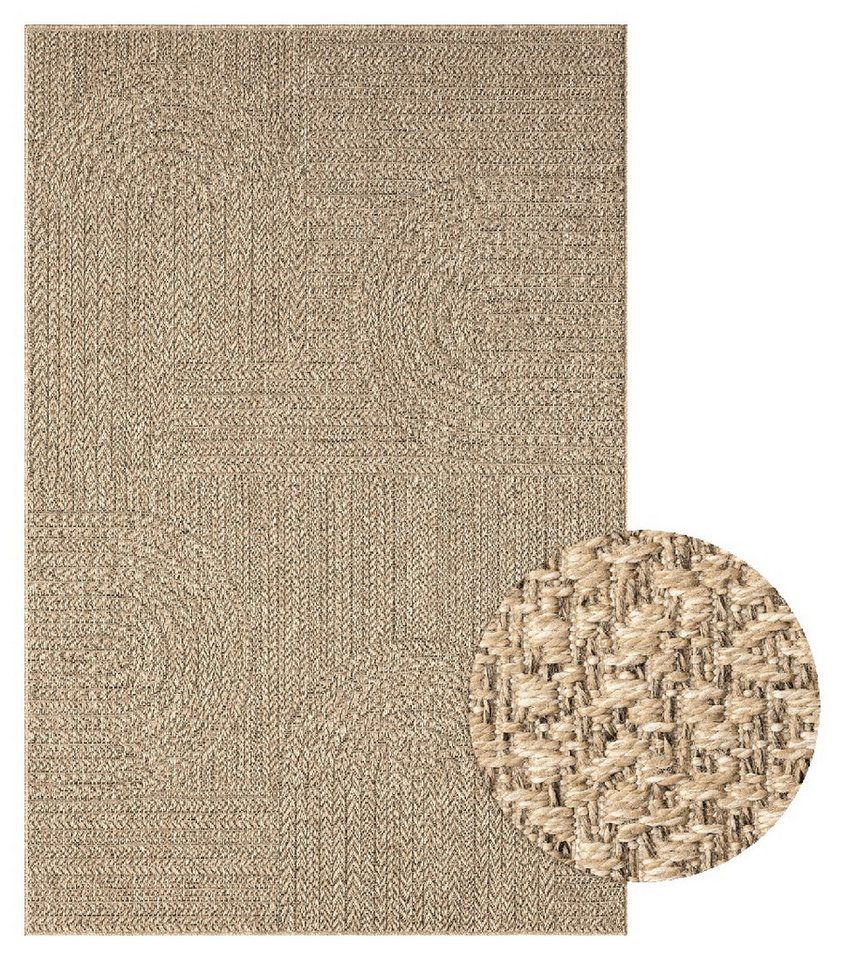the carpet Teppich Kansas, rechteckig, Höhe: 1 mm, moderner robuster In und Outdoor Teppich Jute Look – Bild 2 von 5