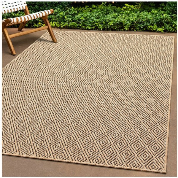 the carpet Teppich Kansas, rechteckig, Höhe: 1 mm, moderner robuster In und Outdoor Teppich Jute Look