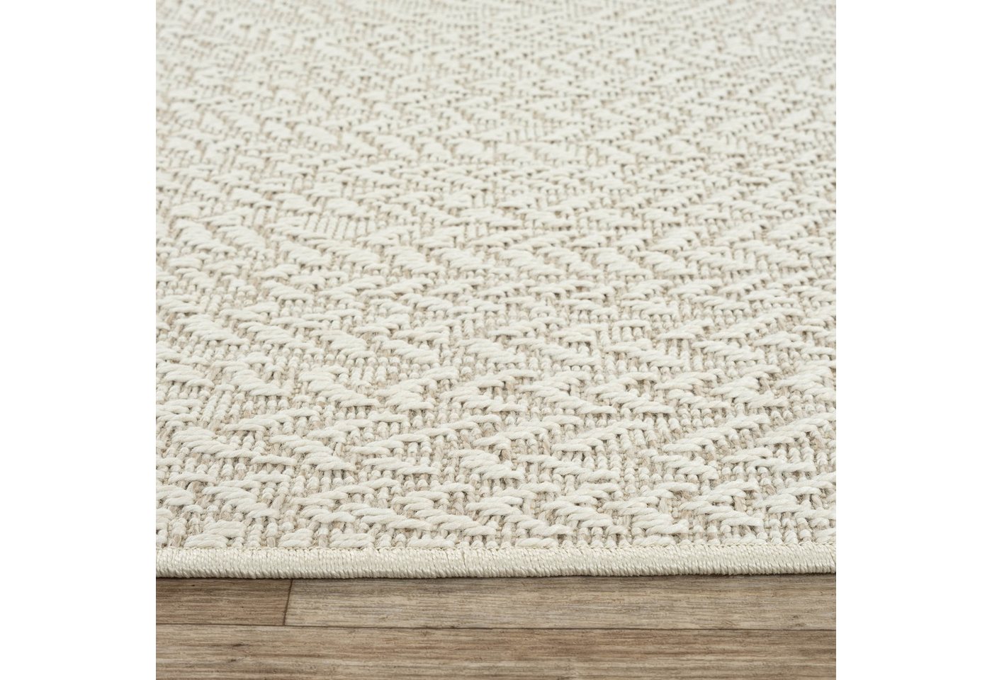 the carpet Teppich Kansas, rund, Höhe: 10 mm, moderner robuster In und Outdoor Teppich Jute Look – Bild 4 von 5