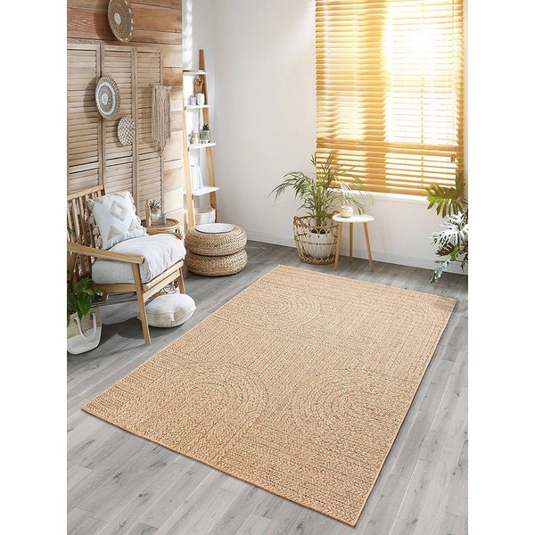 the carpet Teppich Kansas, rechteckig, Höhe: 1 mm, moderner robuster In und Outdoor Teppich Jute Look