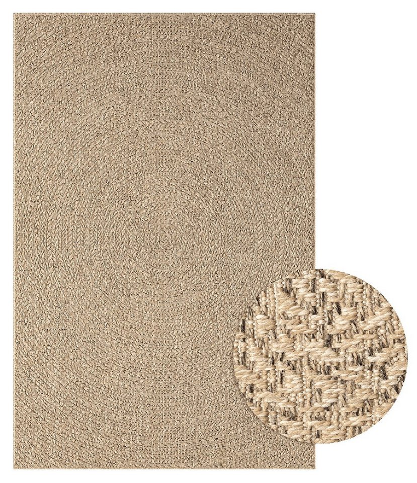 the carpet Teppich Kansas, rechteckig, Höhe: 10 mm, moderner robuster In und Outdoor Teppich Jute Look – Bild 2 von 5