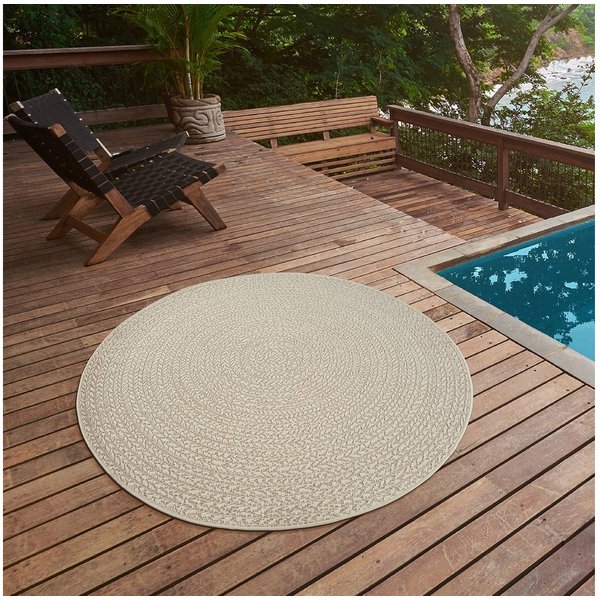 the carpet Teppich Kansas, rund, Höhe: 10 mm, moderner robuster In und Outdoor Teppich Jute Look