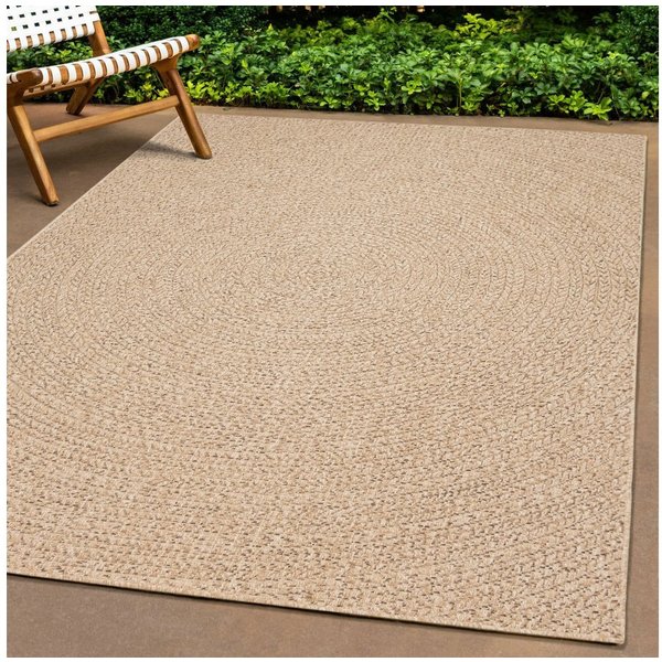 the carpet Teppich Kansas, rechteckig, Höhe: 10 mm, moderner robuster In und Outdoor Teppich Jute Look