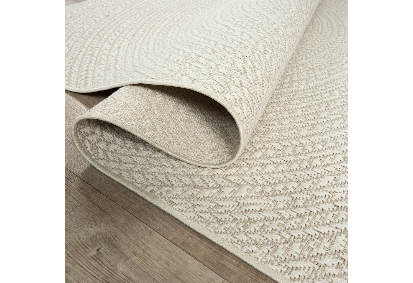 the carpet Teppich Kansas, rechteckig, Höhe: 10 mm, moderner robuster In und Outdoor Teppich Jute Look – Bild 5 von 5