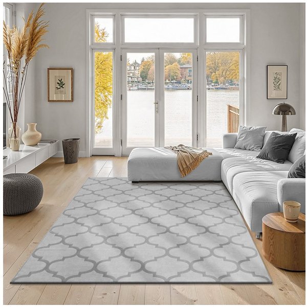 the carpet Teppich Knight, rechteckig, Höhe: 12 mm, moderner Wohnzimmer Teppich elegant glänzender Flor
