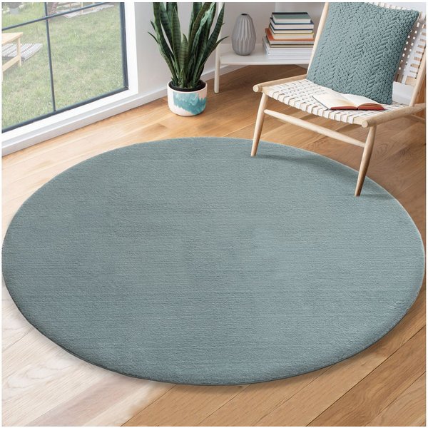 the carpet Teppich kuschelig & Super Soft, Anti-Rutsch Unterseite, rund, Höhe: 16 mm, Waschbar bis 30 Grad, Felloptik, Wohnzimmer Teppich, Kundenliebling
