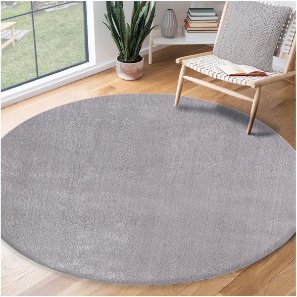 the carpet Teppich kuschelig & Super Soft, Anti-Rutsch Unterseite, rund, Höhe: 16 mm, Waschbar bis 30 Grad, Felloptik, Wohnzimmer Teppich, Kundenliebling