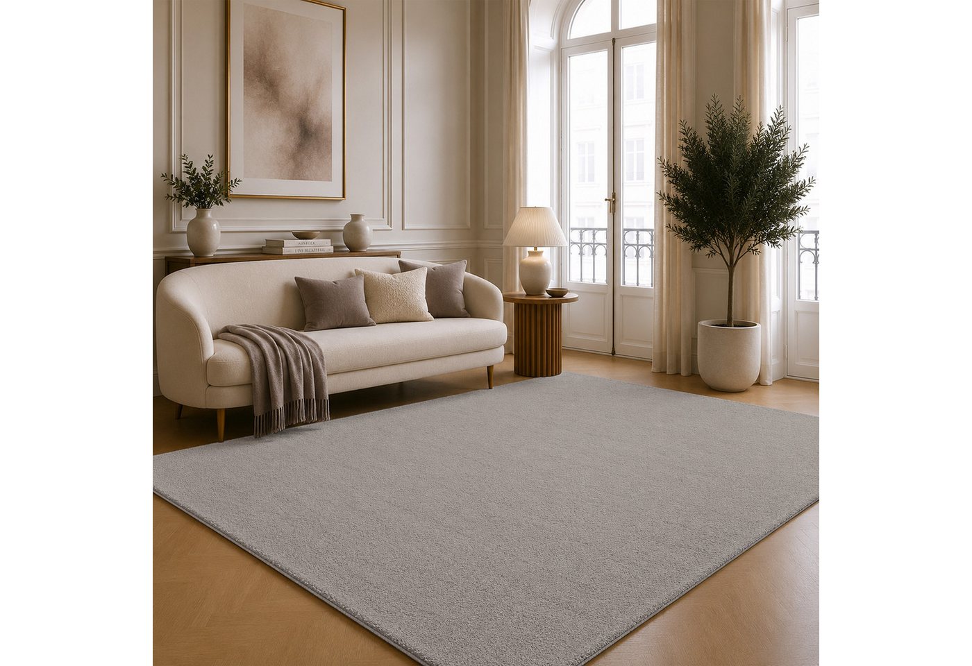 the carpet Teppich kuschelig & Super Soft, Anti-Rutsch Unterseite, rund, Höhe: 16 mm, Waschbar bis 30 Grad, Felloptik, Wohnzimmer Teppich, Kundenliebling – Bild 3 von 5