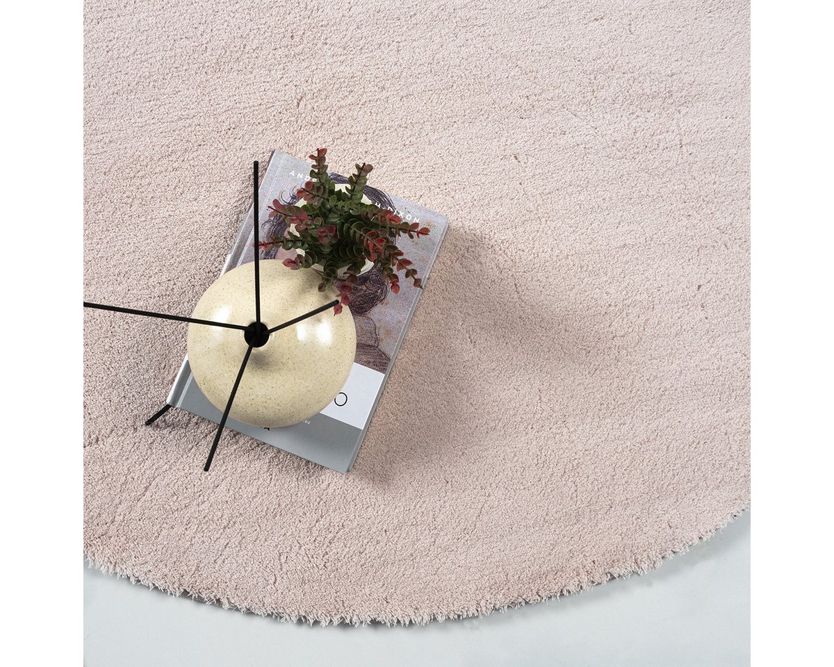 the carpet Teppich kuschelig & Super Soft, Anti-Rutsch Unterseite, rund, Höhe: 16 mm, Waschbar bis 30 Grad, Felloptik, Wohnzimmer Teppich, Kundenliebling – Bild 3 von 3