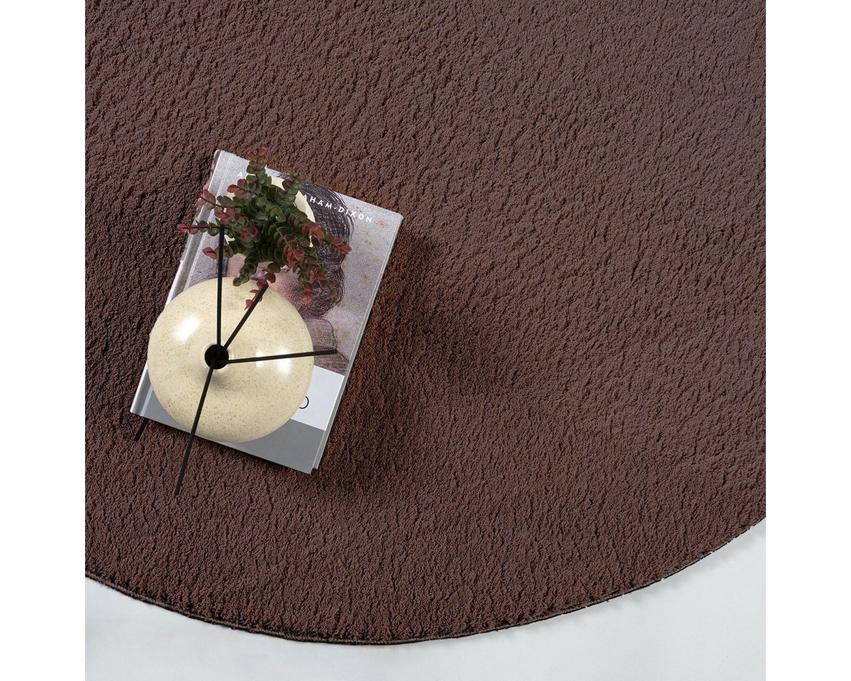 the carpet Teppich kuschelig & Super Soft, Anti-Rutsch Unterseite, rund, Höhe: 16 mm, Waschbar bis 30 Grad, Felloptik, Wohnzimmer Teppich, Kundenliebling – Bild 3 von 3