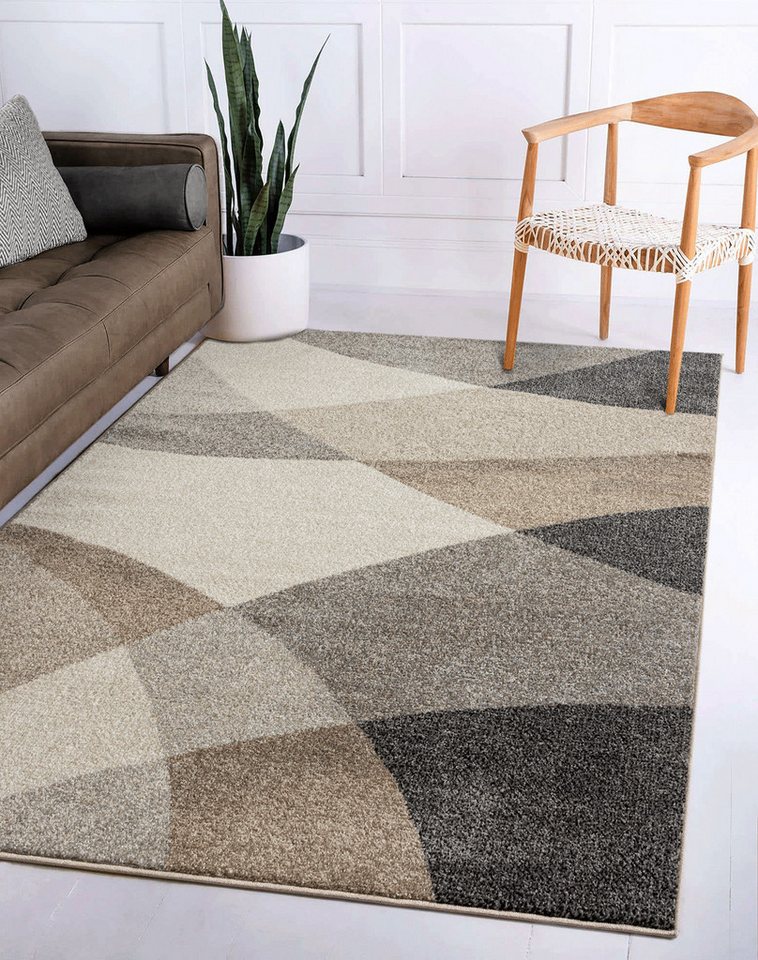 the carpet Teppich Pearl, rechteckig, Höhe: 11 mm, moderner dichter Wohnzimmer Teppich Konturenschnitt – Bild 2 von 2