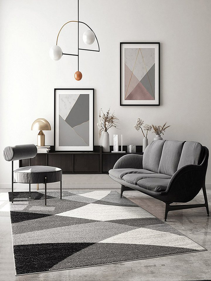 the carpet Teppich Pearl, rechteckig, Höhe: 11 mm, moderner dichter Wohnzimmer Teppich Konturenschnitt – Bild 2 von 2