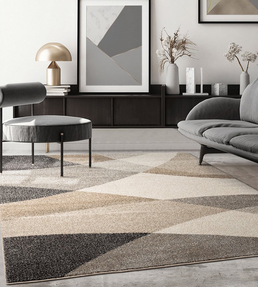 the carpet Teppich Pearl, rechteckig, Höhe: 11 mm, moderner dichter Wohnzimmer Teppich Konturenschnitt – Bild 2 von 2