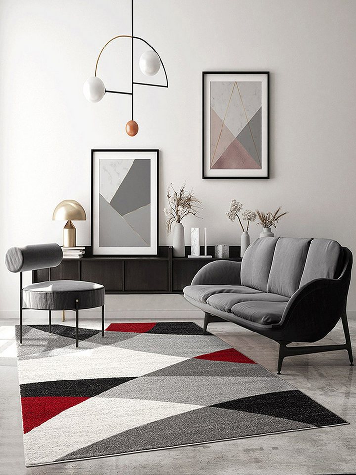 the carpet Teppich Pearl, rechteckig, Höhe: 11 mm, moderner dichter Wohnzimmer Teppich Konturenschnitt – Bild 2 von 2