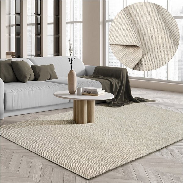 the carpet Teppich Premium Wool, rechteckig, Wool Handweb-Teppich Naturfaser Wollteppich