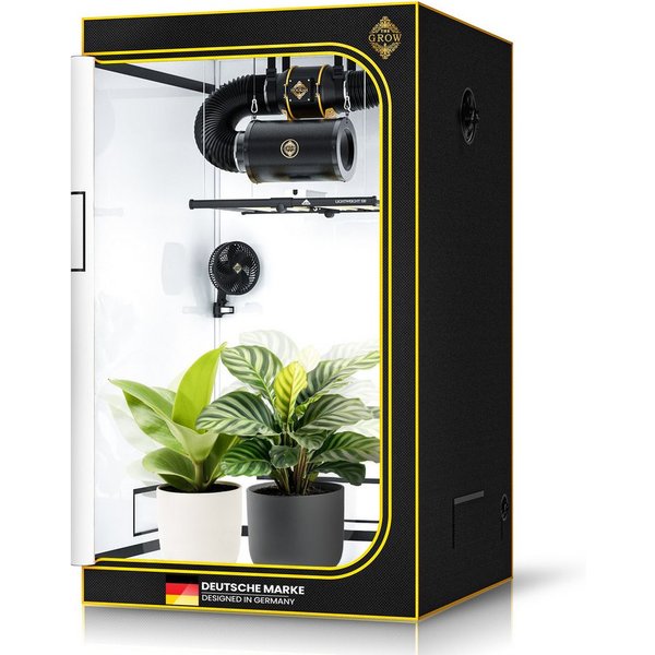 THE HOOKAH Gewächshaus Growzelt Edelweiss Pro Indoor Growbox, PAR-WHITE Innenfläche, 2000D-Außenhaut, wasserdichte Bodenwanne