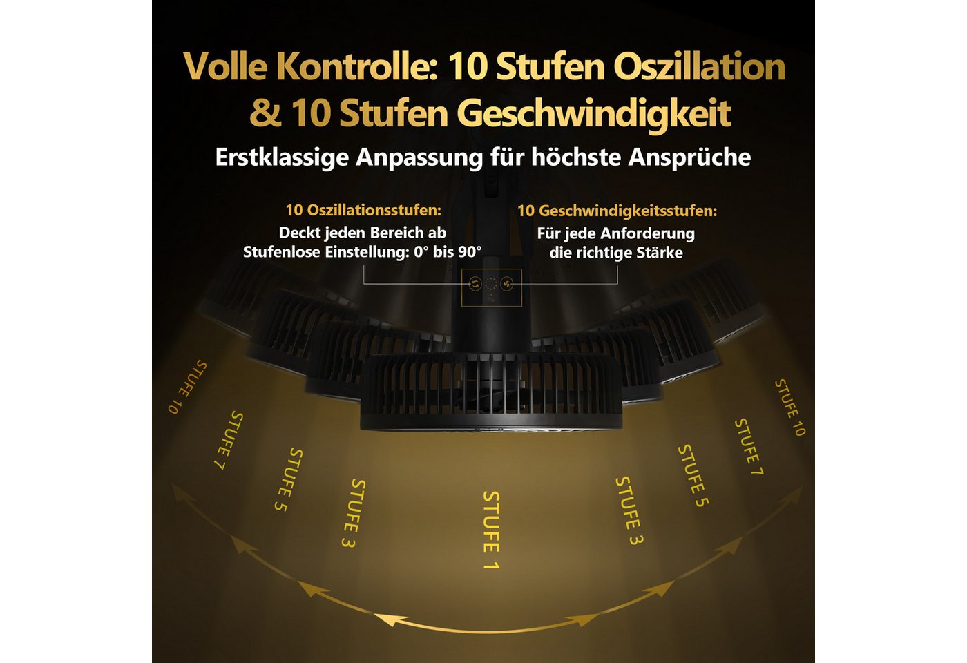 THE HOOKAH Tischventilator GROW JET PRO Clipventilator für Umluft in Growzelt und Growbox, 15 cm Durchmesser, Clip 16–22 mm, EC-Motor, 10 Stufen, 90° Oszillatio – Bild 3 von 5
