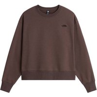 THE NORTH FACE Damen Pullover lg.Arm Da W TNF ESSENTIAL SIMPLE DOME BOXY OS CREW, Größe S in Braun