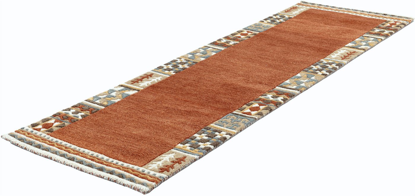 THEKO Läufer Nuno, reine Wolle, Handgefertigt, mit Bordüre, rechteckig, Höhe: 14 mm, handgetuftet, Brücke, Wohnzimmer, Schlafzimmer, Esszimmer – Bild 5 von 5