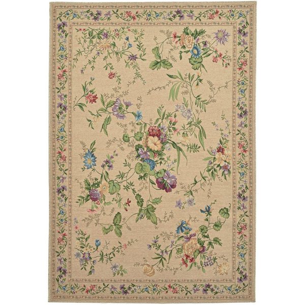 THEKO Teppich Flomi Sagrini, rechteckig, Höhe: 4 mm, Flachgewebe, Pastell-Farben, Blumen Design, mit Bordüre