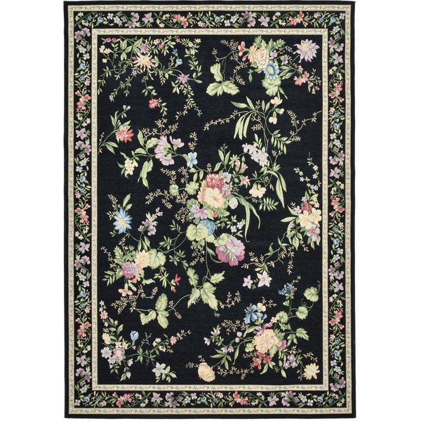 THEKO Teppich Flomi Sagrini, rechteckig, Höhe: 4 mm, Flachgewebe, Pastell-Farben, Blumen Design, mit Bordüre