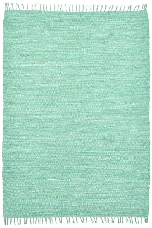THEKO Teppich Happy Cotton Fleckerl, handgewebt, rechteckig, Höhe: 5 mm, Flachgewebe, reine Baumwolle, meliert, mit Fransen, auch als Läufer – Bild 2 von 5