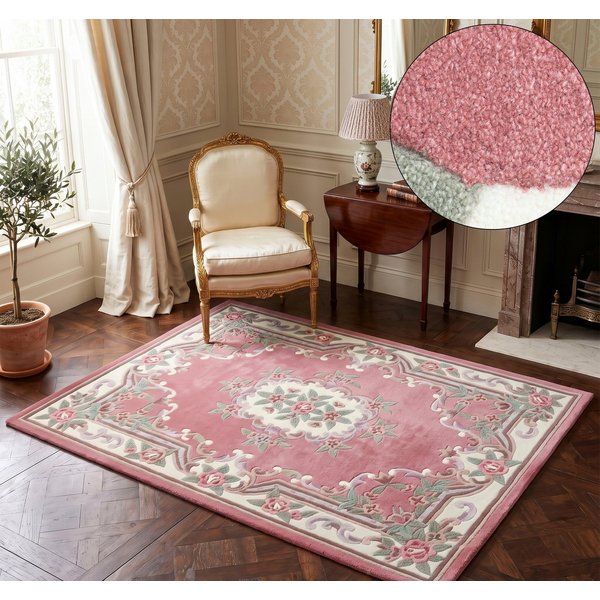 THEKO Teppich Ming, handgetuftet, rechteckig, Höhe: 14 mm, Pastell-Farben, florales Design, auch in oval & rund, Wohnzimmer