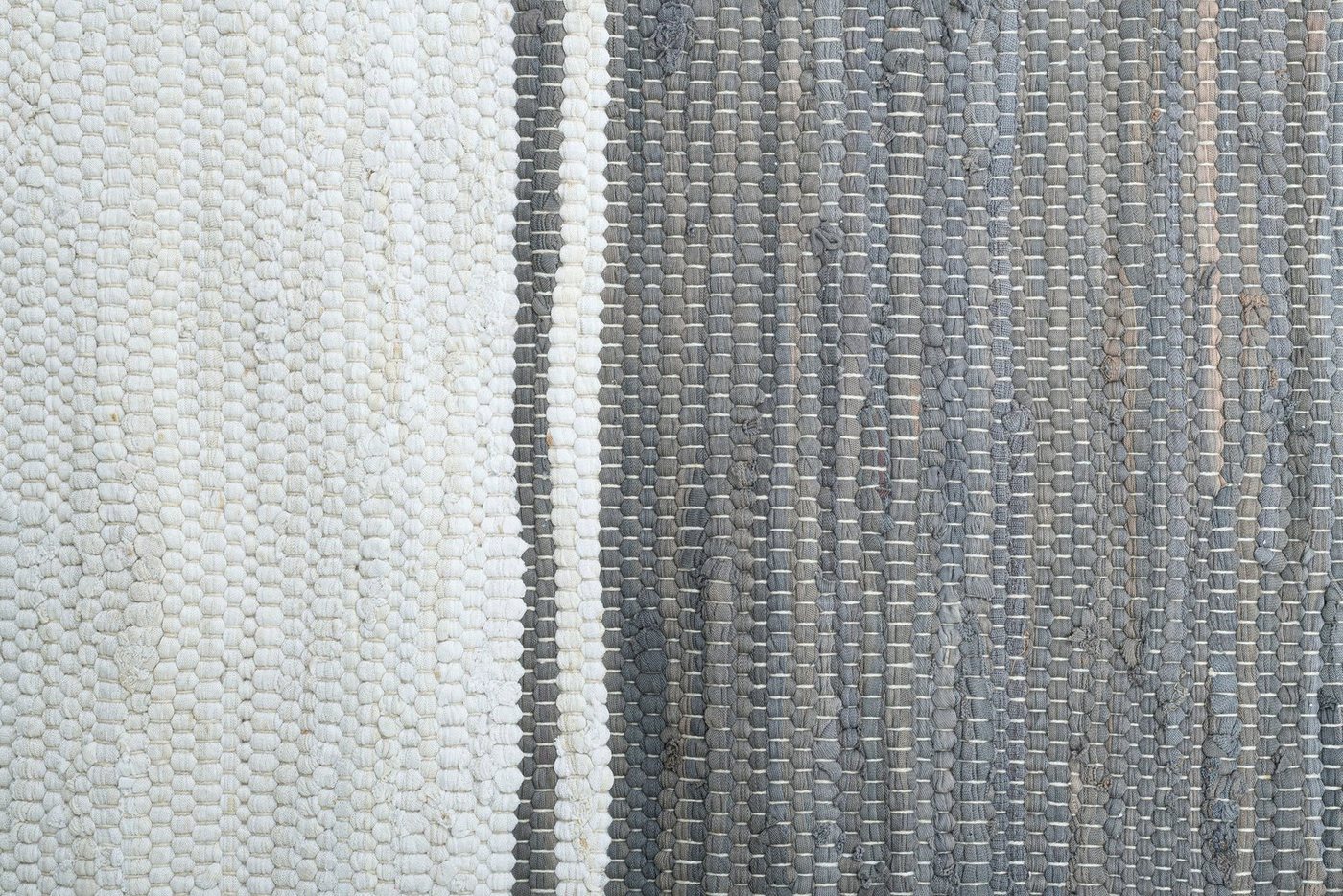THEKO Teppich Stripe Cotton, handgewebt, rechteckig, Höhe: 5 mm, Flachgewebe, gestreift, reine Baumwolle, mit Fransen, auch als Läufer – Bild 5 von 5