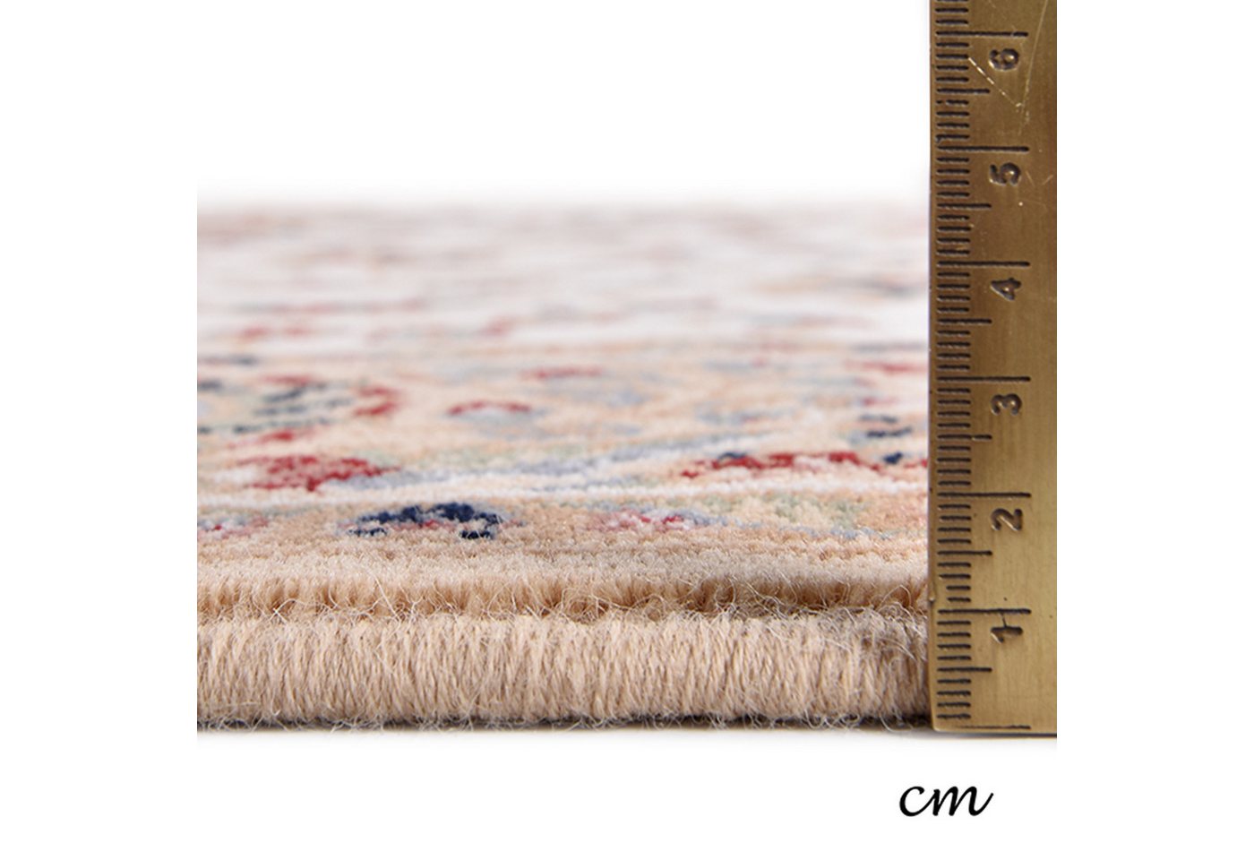 THEKO Wollteppich Dolna - 859, rechteckig, Höhe: 10 mm, Kurzflor, reine Wolle, Orient-Optik, auch in rund, Wohnzimmer – Bild 5 von 5