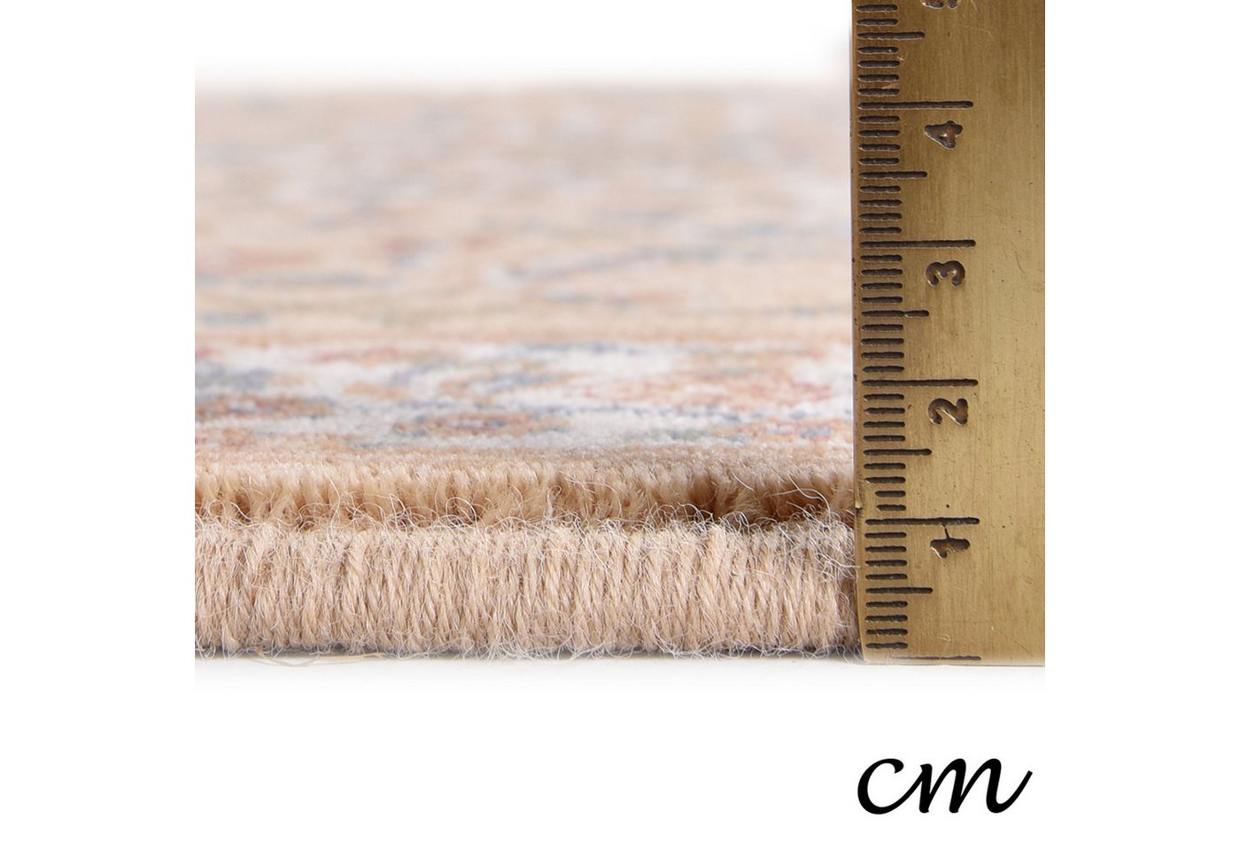 THEKO Wollteppich Dolna - 859, rund, Höhe: 10 mm, Kurzflor, reine Wolle, Orient-Optik, auch in rund, Wohnzimmer – Bild 3 von 4