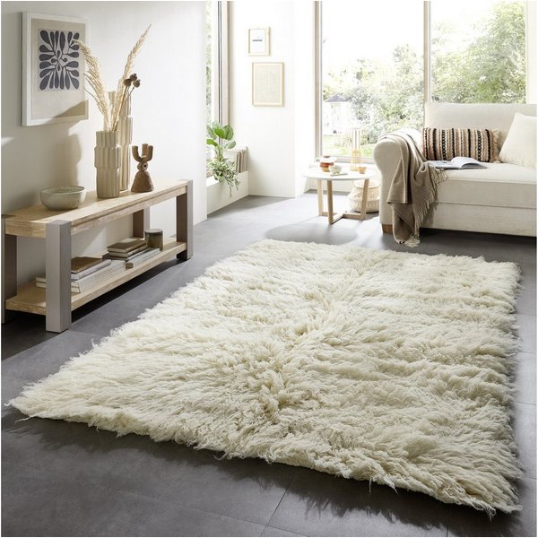 THEKO Wollteppich Flokos 2, handgewebt, rechteckig, Höhe: 70 mm, original griechischer Flokati, Hochflor, reine Wolle, auch in rund