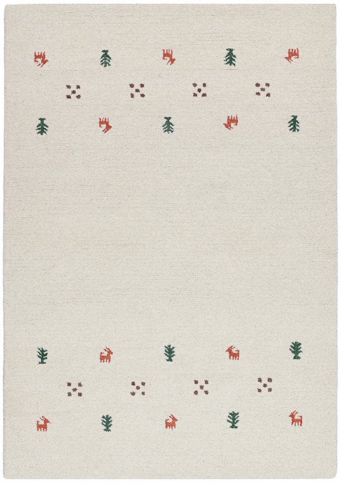THEKO Wollteppich Gabbeh Motiv, Handgefertigt, Teppich, Tiermotiv, reine Wolle, rechteckig, Höhe: 14 mm, reine Wolle, Wohnzimmer, Schlafzimmer, Esszimmer – Bild 2 von 5