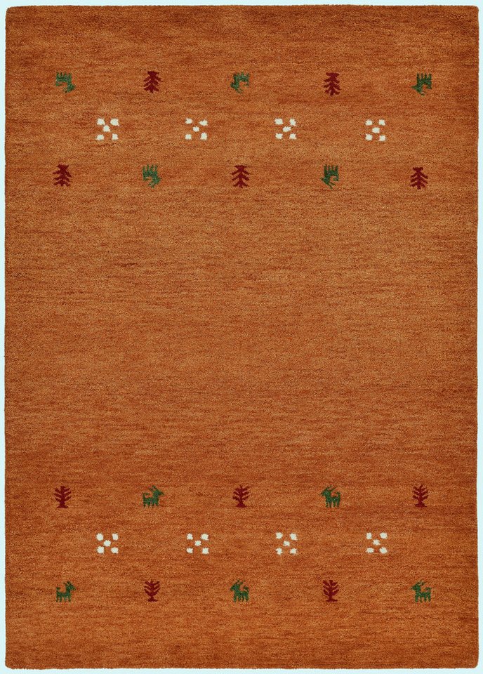 THEKO Wollteppich Gabbeh Motiv, Handgefertigt, Teppich, Tiermotiv, reine Wolle, rechteckig, Höhe: 14 mm, reine Wolle, Wohnzimmer, Schlafzimmer, Esszimmer – Bild 2 von 5