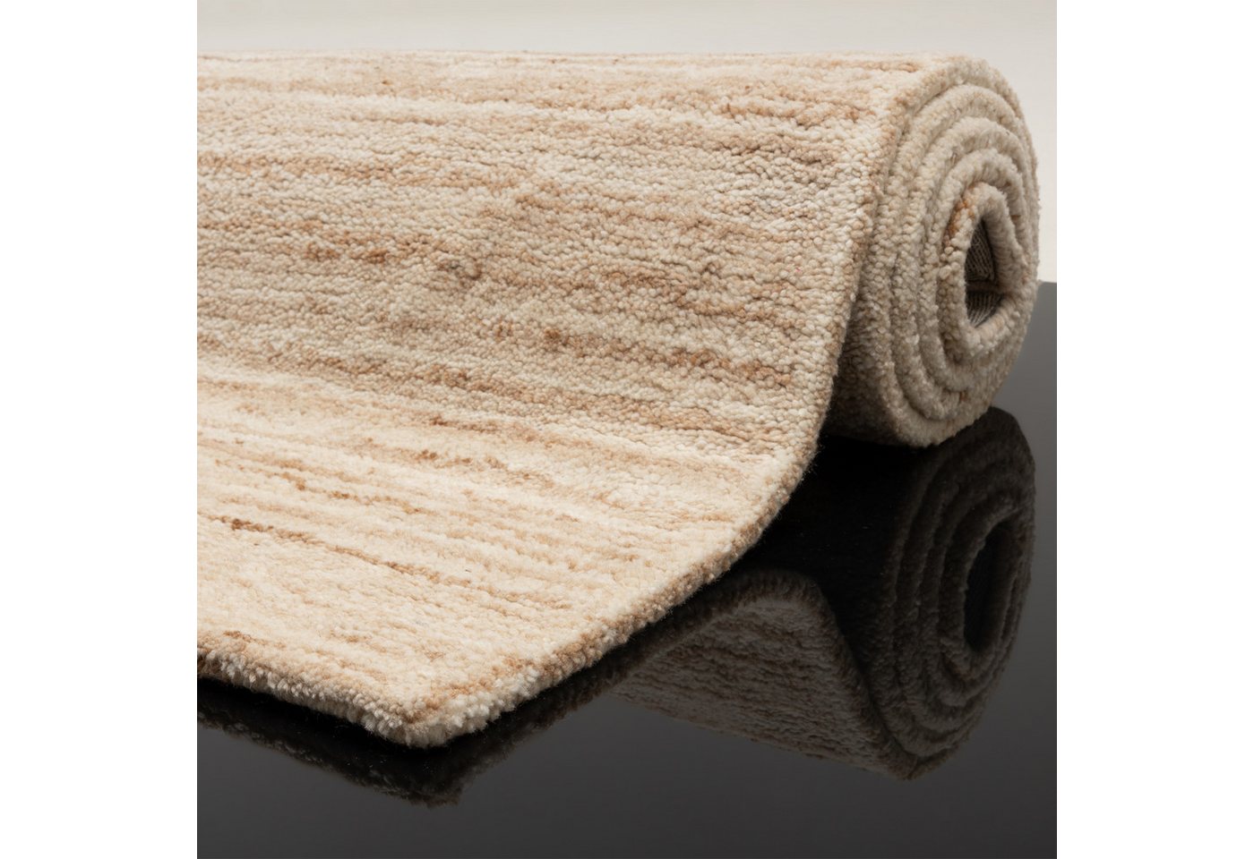 THEKO Wollteppich Janne, Berber Teppich, Wolle, meliert, handgearbeitet, rechteckig, Höhe: 20 mm, handgetuftet, Wohnzimmer, Schlafzimmer, Esszimmer – Bild 5 von 5