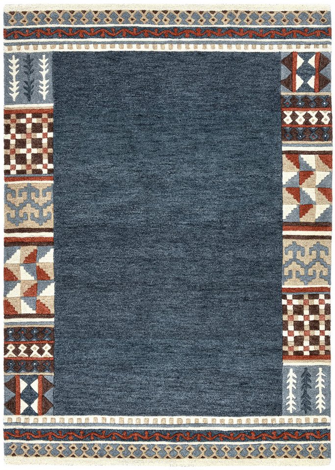 THEKO Wollteppich Nuno, reine Wolle, Handgefertigt, mit Bordüre, rechteckig, Höhe: 14 mm, handgetuftet, Wohnzimmer, Schlafzimmer, Esszimmer, auch als Läufer – Bild 2 von 5