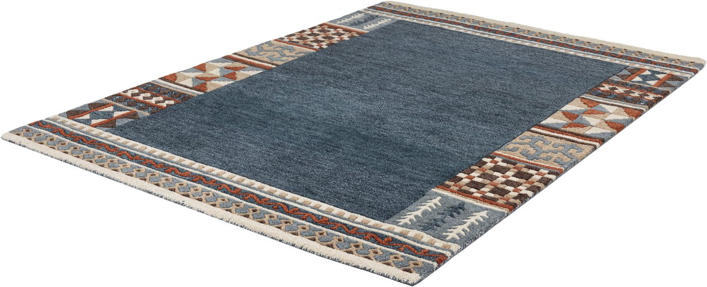 THEKO Wollteppich Nuno, reine Wolle, Handgefertigt, mit Bordüre, rechteckig, Höhe: 14 mm, handgetuftet, Wohnzimmer, Schlafzimmer, Esszimmer, auch als Läufer – Bild 5 von 5