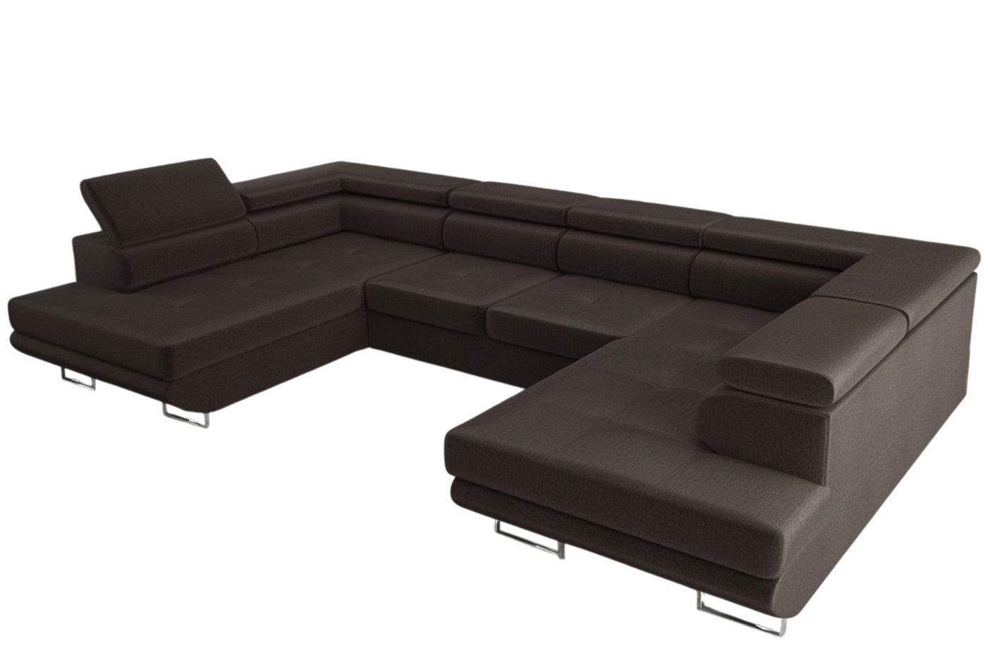 thematys Ecksofa Aston U 403 x 203cm mit Schlaffunktion & Bettkasten –, U-Sofa mit verstellbaren Kopfstützen, Samt (Monolotith), oder Cord (Poso), - U-Form, XL- – Bild 3 von 5