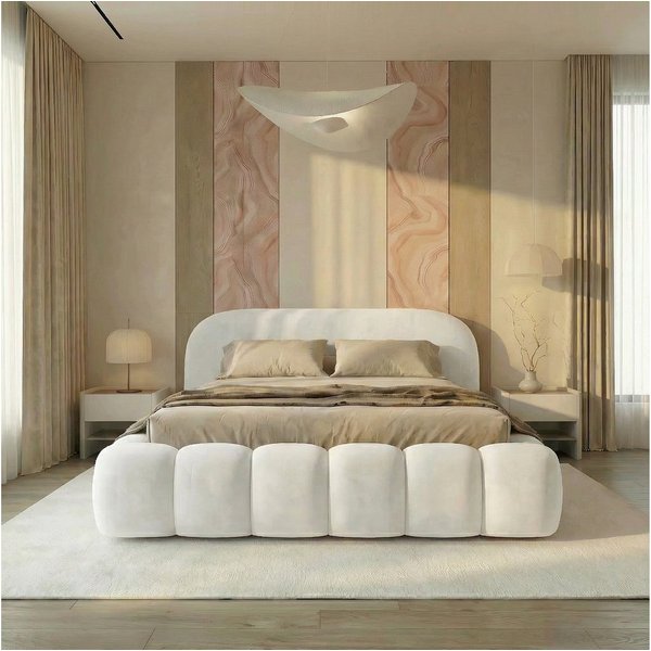 thematys Polsterbett mit Bettkasten, CLOUD 140x200 160x200 180x200 200x200cm (Kopfteil im Oversize-Look und Stauraum – weich, modern und pflegeleicht), Inklusiv