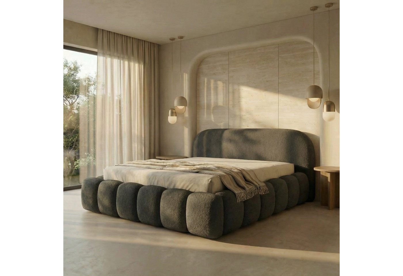 thematys Polsterbett mit Bettkasten, CLOUD 140x200 160x200 180x200 200x200cm (Kopfteil im Oversize-Look und Stauraum – weich, modern und pflegeleicht), Inklusiv – Bild 3 von 5
