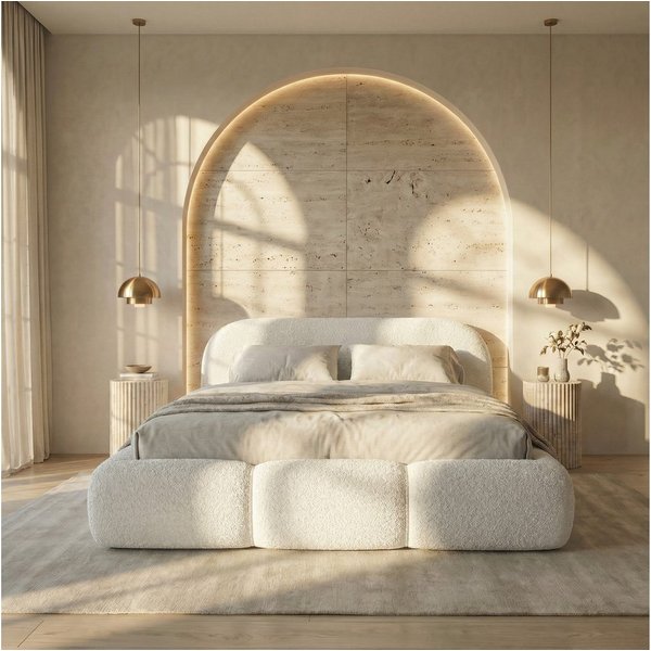 thematys Polsterbett mit Bettkasten, CLOUD 140x200 160x200 180x200 200x200cm (Kopfteil im Oversize-Look und Stauraum – weich, modern und pflegeleicht)