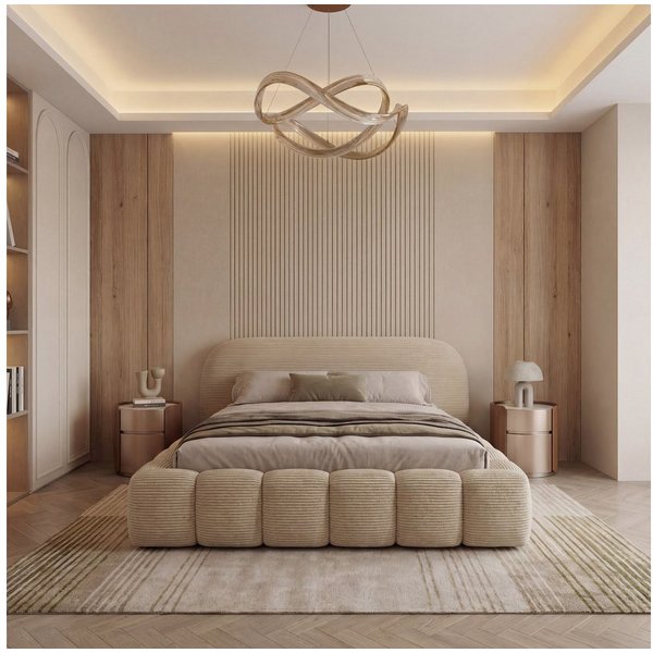 thematys Polsterbett mit Bettkasten, CLOUD 140x200 160x200 180x200 200x200cm (Kopfteil im Oversize-Look und Stauraum – weich, modern und pflegeleicht), Inklusiv