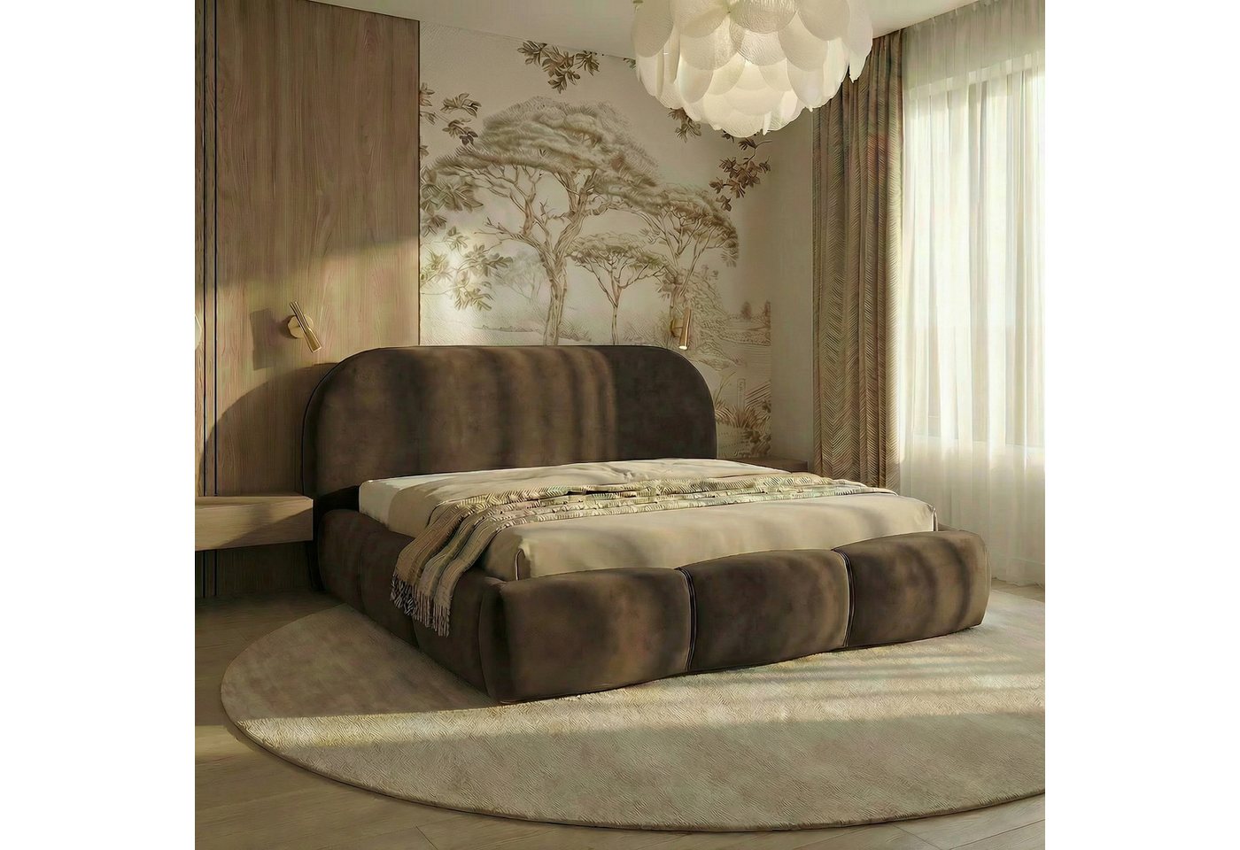 thematys Polsterbett mit Bettkasten, CLOUD 140x200 160x200 180x200 200x200cm (Kopfteil im Oversize-Look und Stauraum – weich, modern und pflegeleicht) – Bild 2 von 5