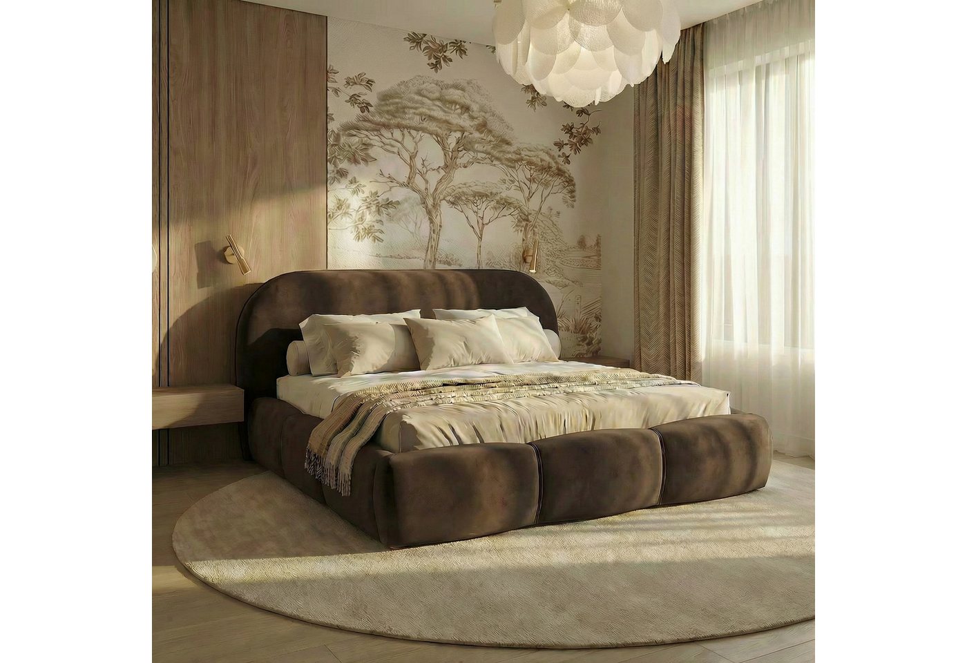 thematys Polsterbett mit Bettkasten, CLOUD 140x200 160x200 180x200 200x200cm (Kopfteil im Oversize-Look und Stauraum – weich, modern und pflegeleicht) – Bild 4 von 5